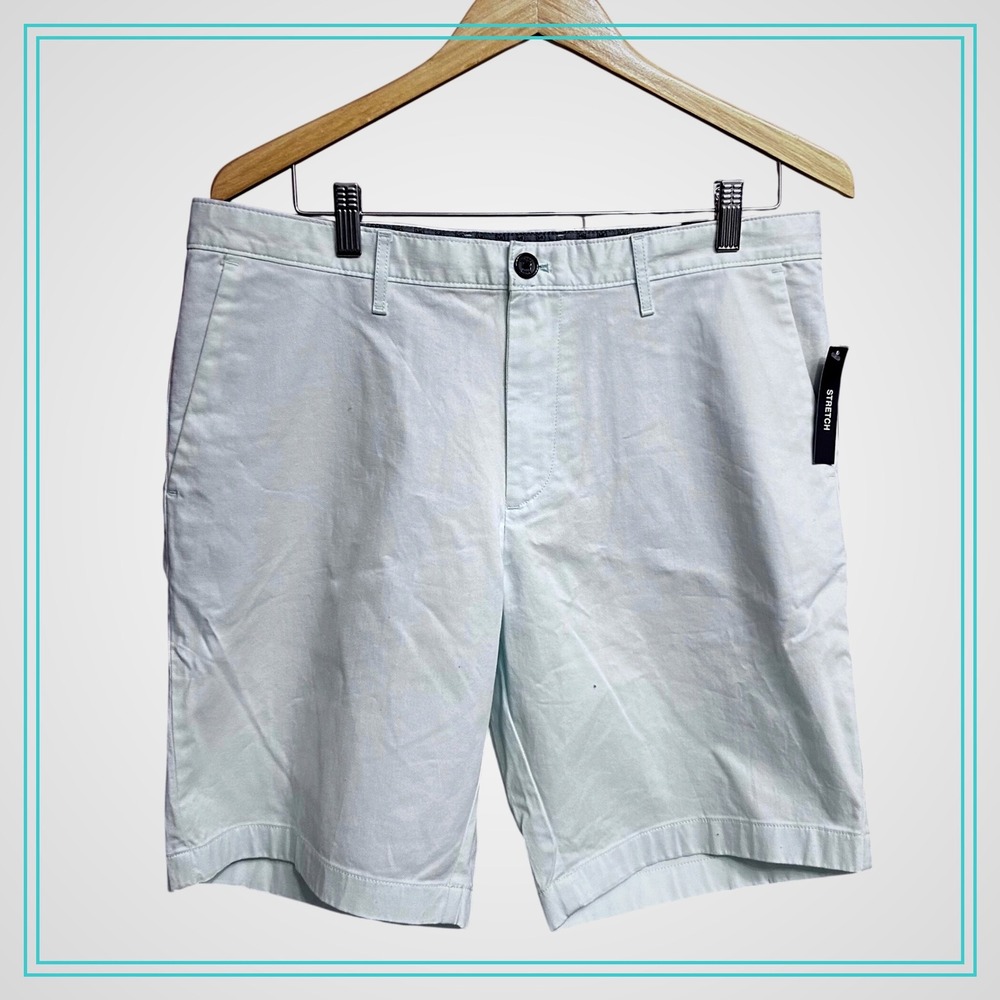 New W/Tags Michael Kors Men's Lt. Teal/Aqua Stretch Flat Front Shorts‎ Waist 34